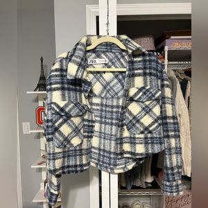 zara cropped flannel